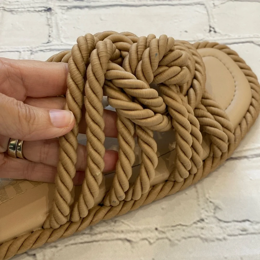Zara Low Heel Knotted Braid Slide Sandal - Picture 11 of 16